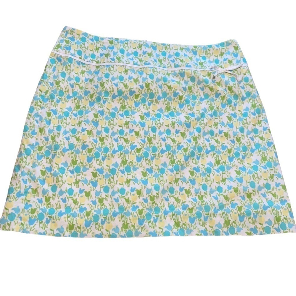 Lilly Pulitzer white label floral tulip pattern back zip skirt